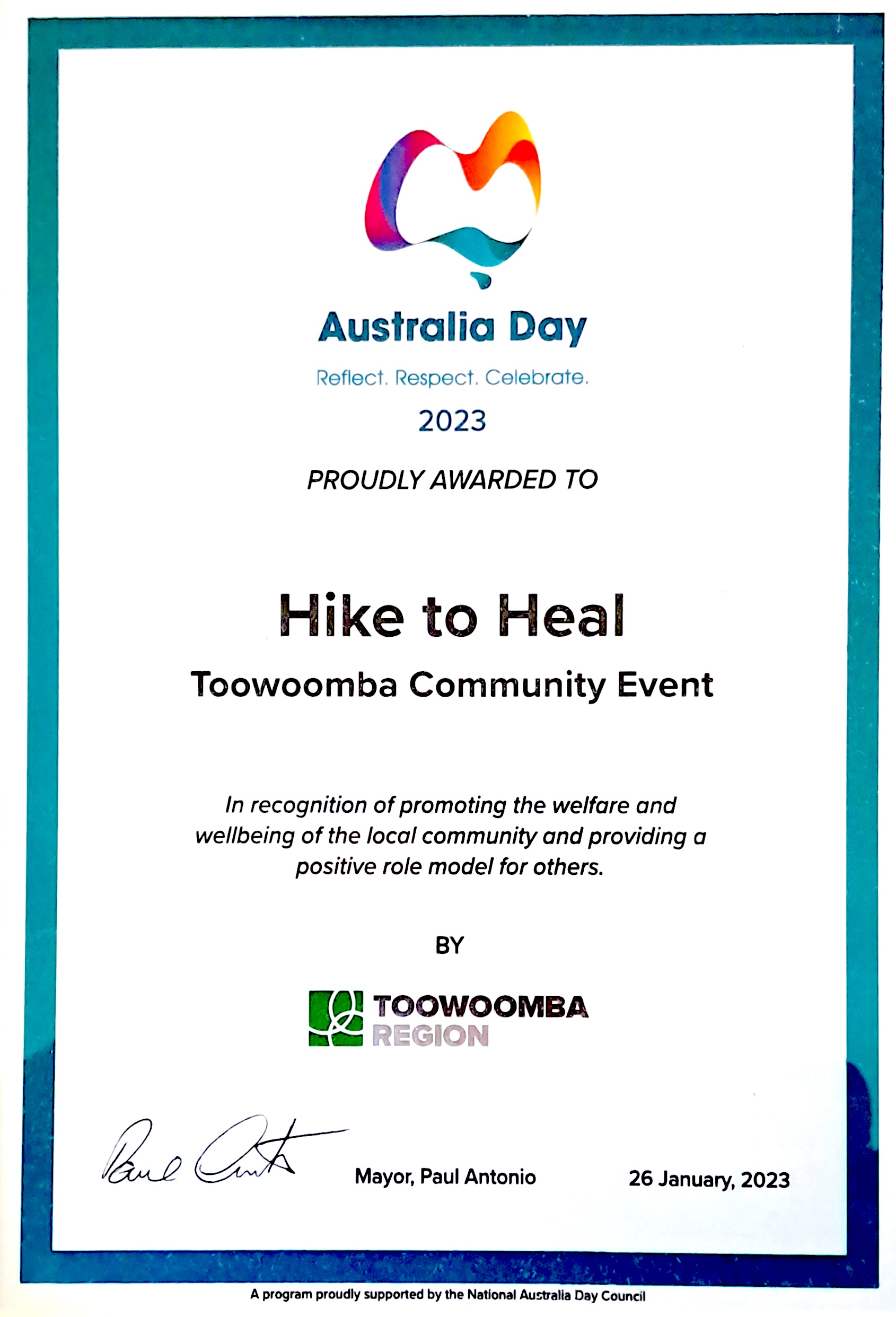 TRC Australia Day Awards 2023